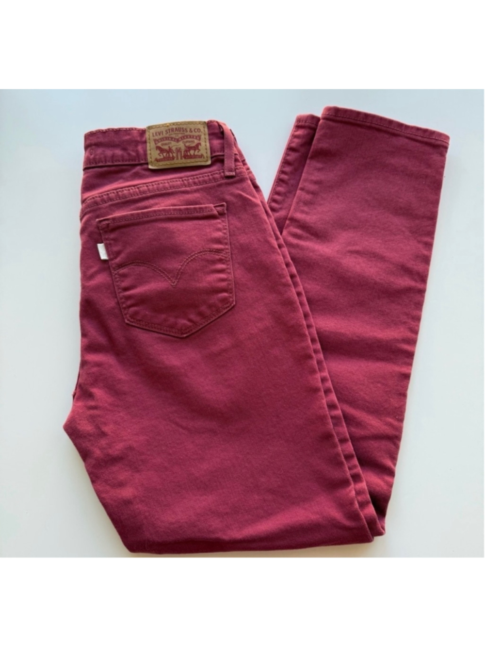 Levi’s 712 Slim Jeans Women’s 28 Red Pink Stretch Denim